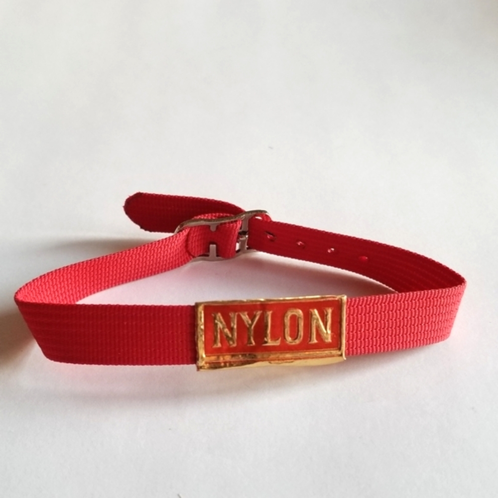 NYLON bracelet magazine red gold promo promotional advertising y2k